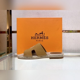 Hermes 2022 Antigua плетеные тапочки – кожаная подошва Сланцы из 