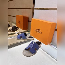 Hermes 2022 Antigua плетеные тапочки – кожаная подошва Сандалииз 