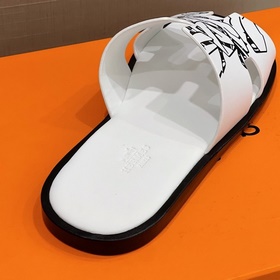 Классические мужские тапочки HERMES — подошва из кожи высшего кач