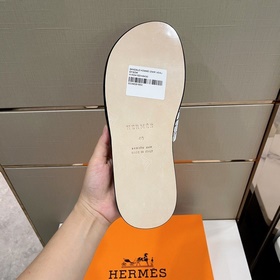 Классические мужские тапочки HERMES — подошва из кожи высшего кач