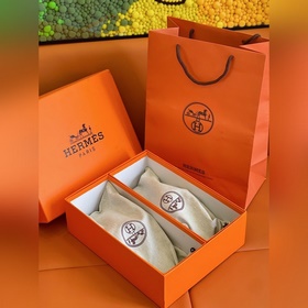 Классические мужские тапочки HERMES — верх из кожи высшего качест