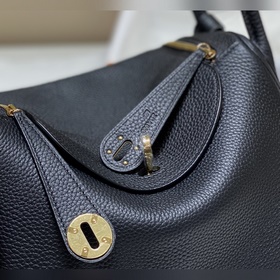 Сумка Hermès, черная с золотом Высококачественная машинная строчк