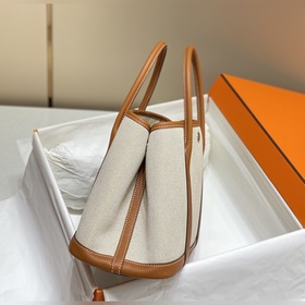 Ткань с кожаной отделкой  Практичная сумка Hermès Очень выгодная