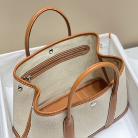 Ткань с кожаной отделкой  Практичная сумка Hermès Очень выгодная
