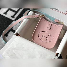 Сумка Hermès через плечо - 3Q розовая Цветной плечевой ремень, ко