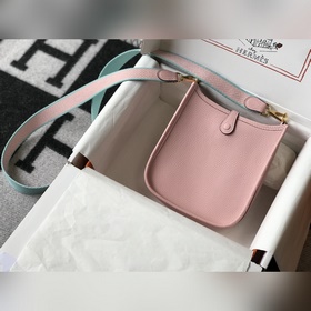 Сумка Hermès через плечо - 3Q розовая Цветной плечевой ремень, ко