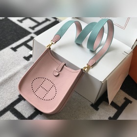 Сумка Hermès через плечо - 3Q розовая Цветной плечевой ремень, ко