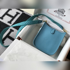 Сумка Hermès через плечо - Северный синий. Цветной ремень, кожа т