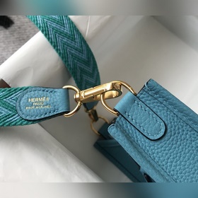 Сумка Hermès через плечо - Северный синий. Цветной ремень, кожа т