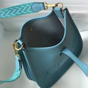 Сумка Hermès через плечо - Северный синий. Цветной ремень, кожа т
