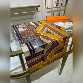 Hermès Кашемировый шарф новой модели «High-class Saddle» Высокока