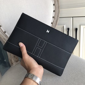Мужская сумка Hermes (итальянская кожа теленка с текстурой личи) 