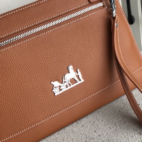 Мужская сумка Hermes (итальянская кожа теленка с текстурой личи) 