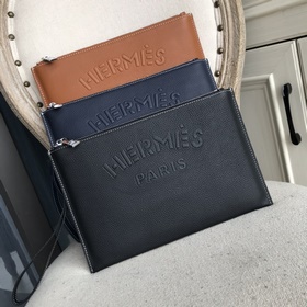 Мужская сумка Hermès (итальянская кожа теленка с текстурой личи) 