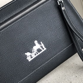 Мужская сумка Hermès (итальянская кожа теленка с текстурой личи) 