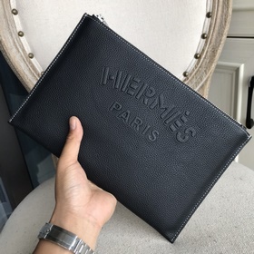 Мужская сумка Hermès (итальянская кожа теленка с текстурой личи) 