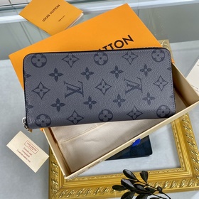 LV Новейшая серия Zippy серым цветочным узором, вертикальный коше