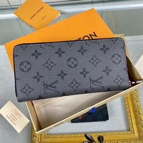 LV Новейшая серия Zippy серым цветочным узором, вертикальный коше