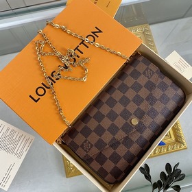 LV Модель： M63032 Кофейный комплект из трех предметов Сумка Felic