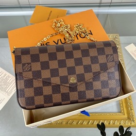LV Модель： M63032 Кофейный комплект из трех предметов Сумка Felic