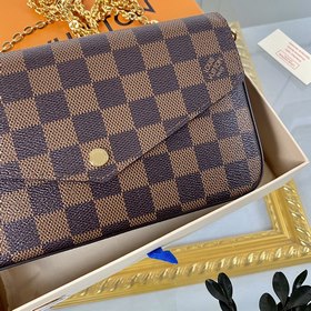 LV Модель： M63032 Кофейный комплект из трех предметов Сумка Felic
