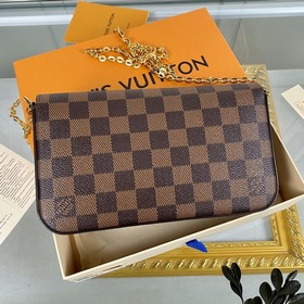 LV Модель： M63032 Кофейный комплект из трех предметов Сумка Felic