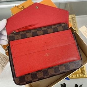 LV Модель： M63032 Кофейный комплект из трех предметов Сумка Felic