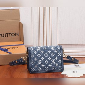 LV Dauphine мини-сумка Изготовлена из пескоструйной джинсовой тка
