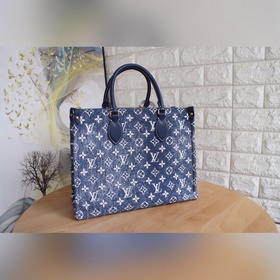 LV Модель M59608 Джинсовый синий Сумка-тоут ONTHEGO Ручная рабо