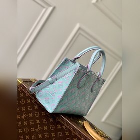 LV Модель M46067 с тиснением, синий Onthego, маленькая сумка Бла
