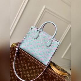 LV Модель M46067 с тиснением, синий Onthego, маленькая сумка Бл