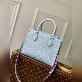 LV Модель M46067 с тиснением, синий Onthego, маленькая сумка Бл
