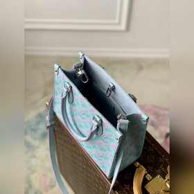 LV Модель M46067 с тиснением, синий Onthego, маленькая сумка Бл