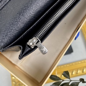 LV серия Brazza серым цветочным узором, длинный кошелек, модель： 