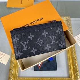 LV серебристо-серый кожаный кошелек с застежкой-монетодержателем 