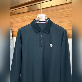 MONCLER Монклор новейшая осенняя мужская футболка с воротником из