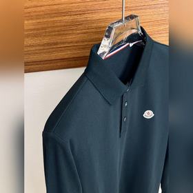 MONCLER Монклор новейшая осенняя мужская футболка с воротником из
