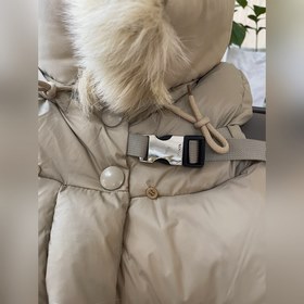 PRADA Пальто с меховым воротником из лисицы, 90% белый гусиный пу