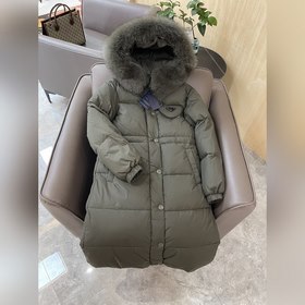 PRADA Лисья меховая оторочка, 90% белый гусиный пух, укороченный