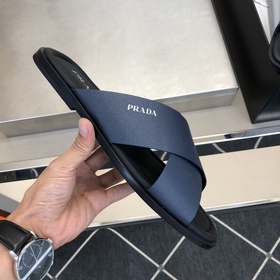 PRADA Лучшие изделия ручной работы Мужские кожаные тапочки Размер