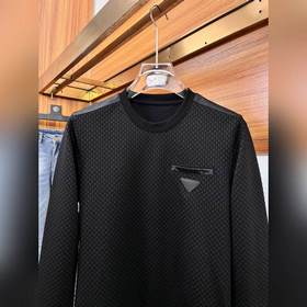 PRADA Пrada Осенняя мужская кофта с круглым вырезом Изготовлен из
