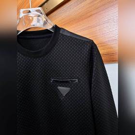 PRADA Пrada Осенняя мужская кофта с круглым вырезом Изготовлен из