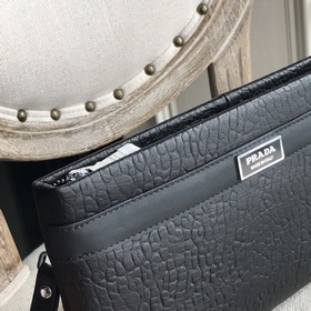 Мужская сумка Prada из импортной кожи с узором (импортная кожа те
