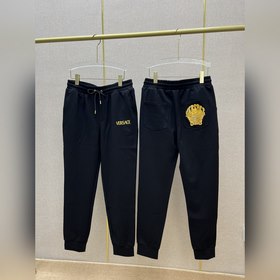 Versace Медуза вышивка на трикотажных брюках Спереди на левом кар
