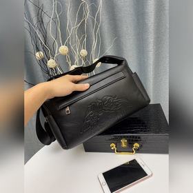 VERSACE Мужская сумка через плечо с четким рисунком кожи (фотогра