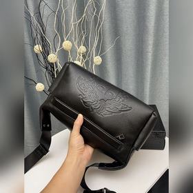 VERSACE Мужская сумка через плечо с четким рисунком кожи (фотогра