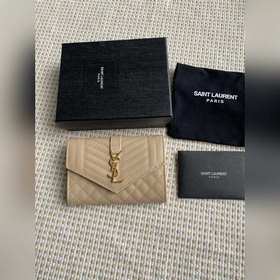 Новый кошелек Saint Laurent, импортная кожа мелкой зернистости, ф