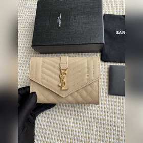 Новый кошелек Saint Laurent, импортная кожа мелкой зернистости, ф