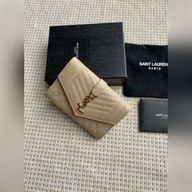 Новый кошелек Saint Laurent, импортная кожа мелкой зернистости, ф