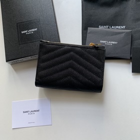 Новый кошелек Saint Laurent, импортная кожа мелкой зернистости, ф